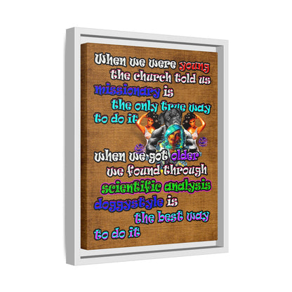 doggystyle - framed canvas art (brown papyrus)