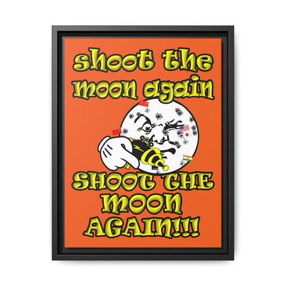 shoot the moon again - framed canvas art (orange)