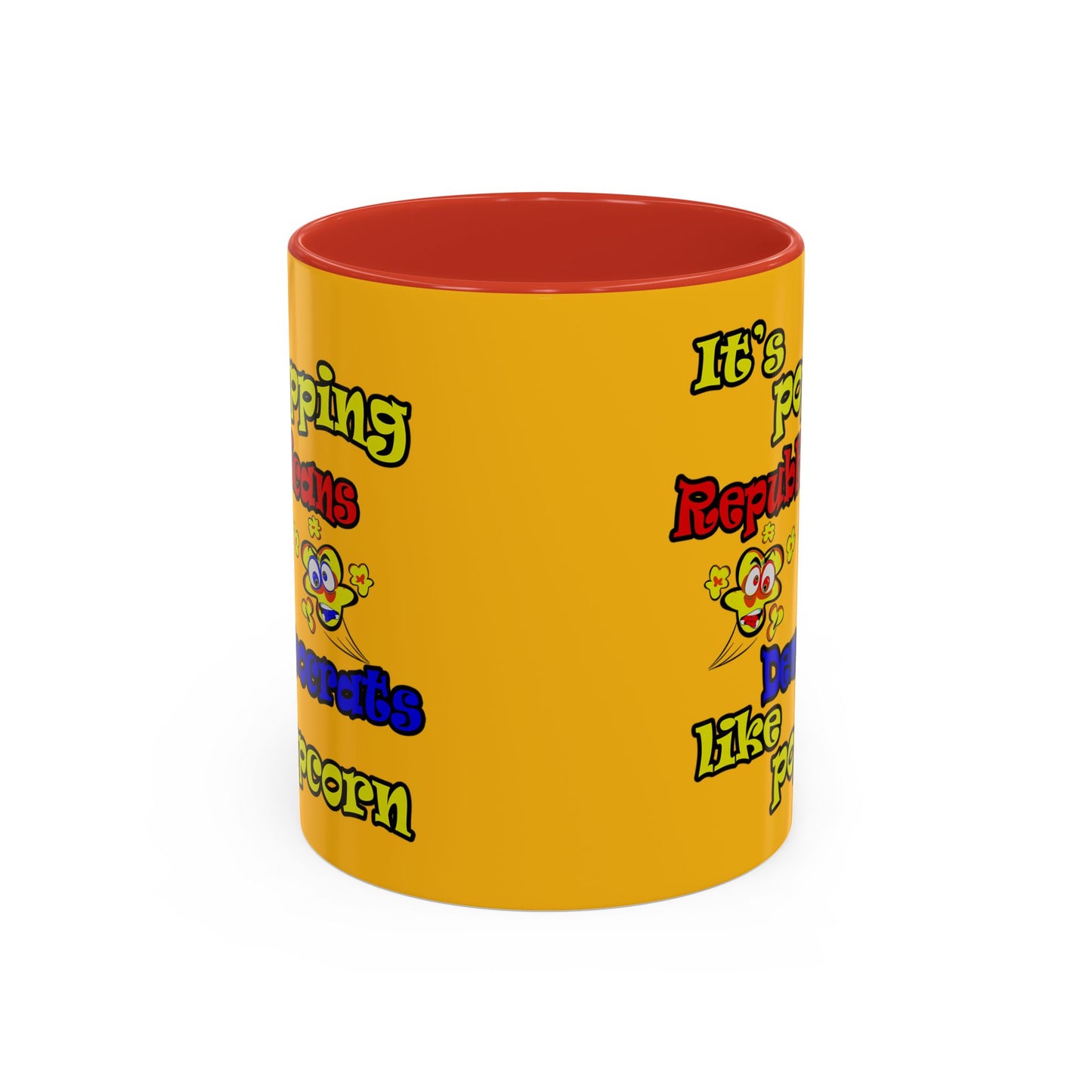 popping like popcorn - Accent Mug (yellow)