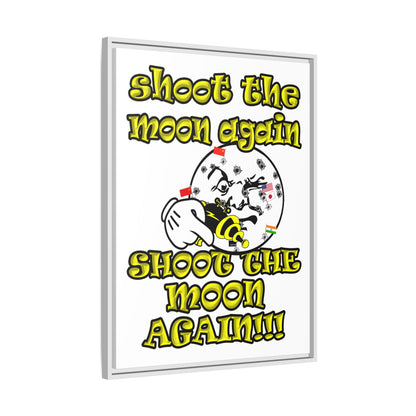 shoot the moon again - framed canvas art (white)