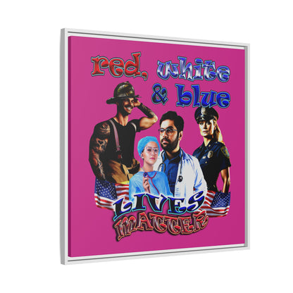 rw&b lives matter - framed canvas art (pink)