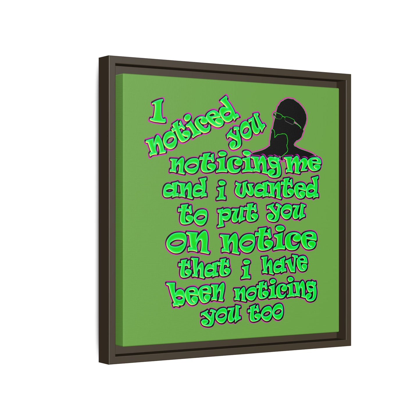 noticed you noticing - framed canvas art (green)