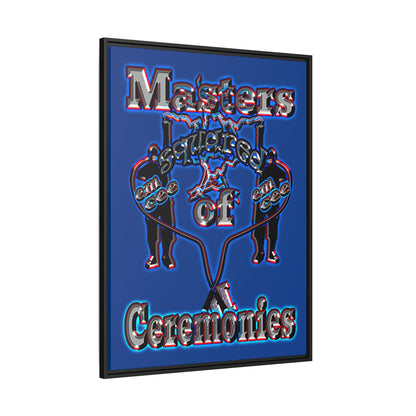 em cee squared - framed canvas art (dark blue)