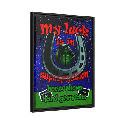 my luck - framed canvas art ('snoops' background)