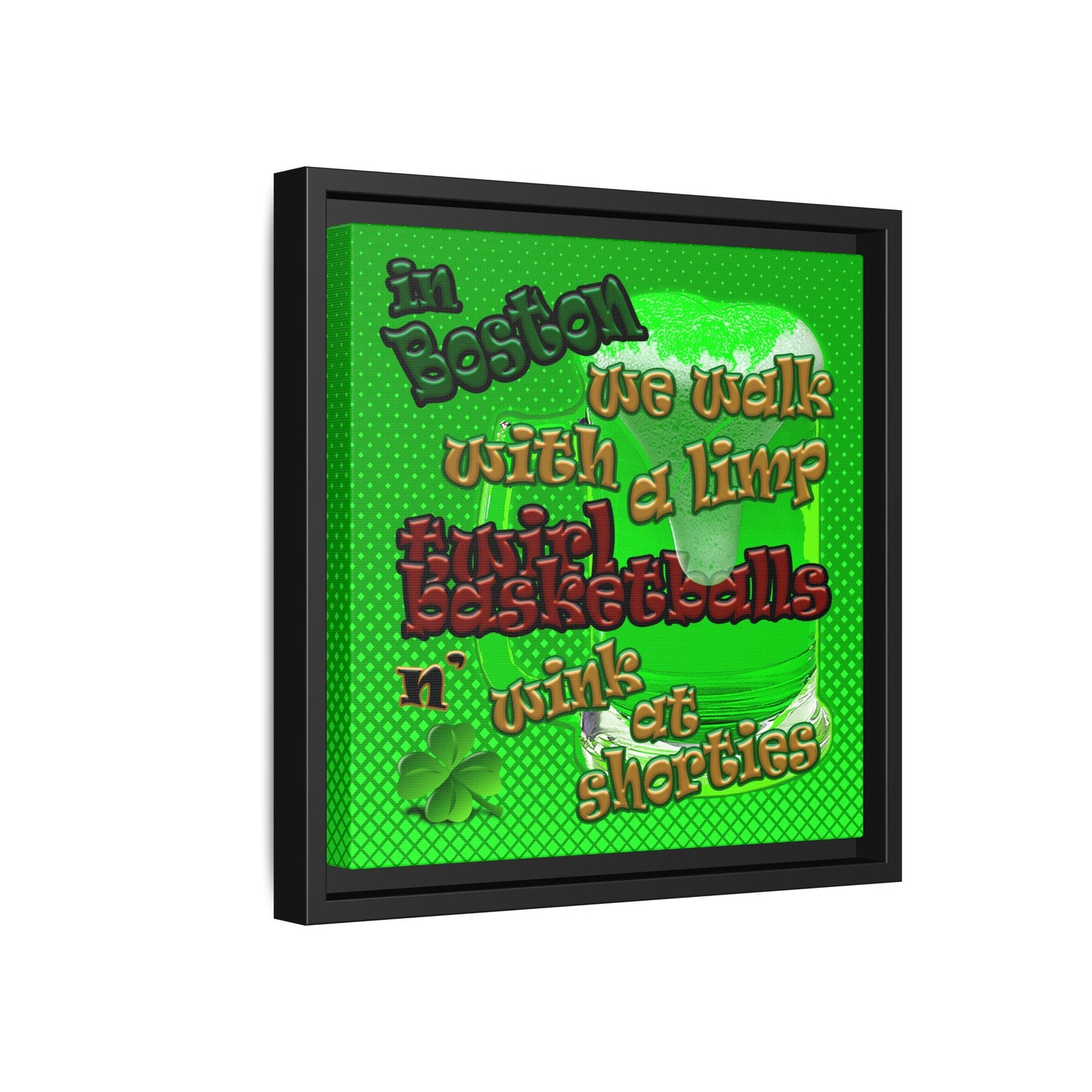celtics logo - framed canvas art (logo green)