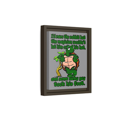 turtle race - framed canvas art (grey)