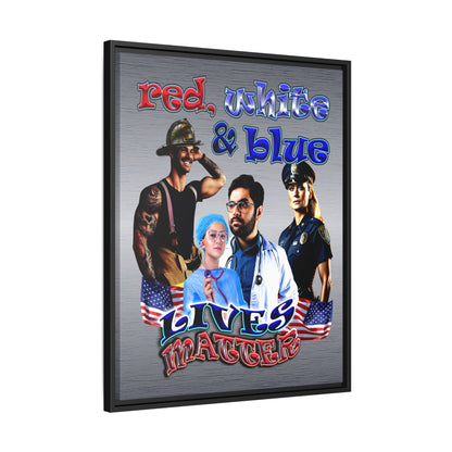 rw&b lives matter - framed canvas art (brushed nickel)
