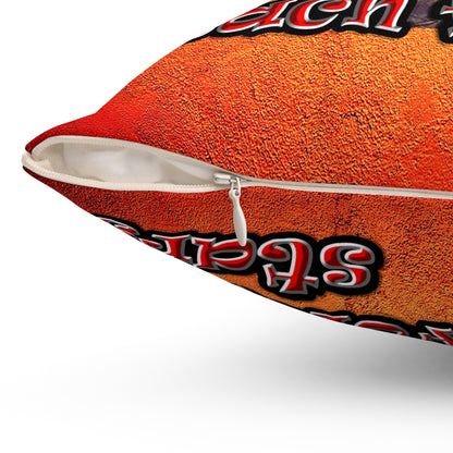 defy conquer reach - Spun Polyester Square Pillow - (burnt orange)