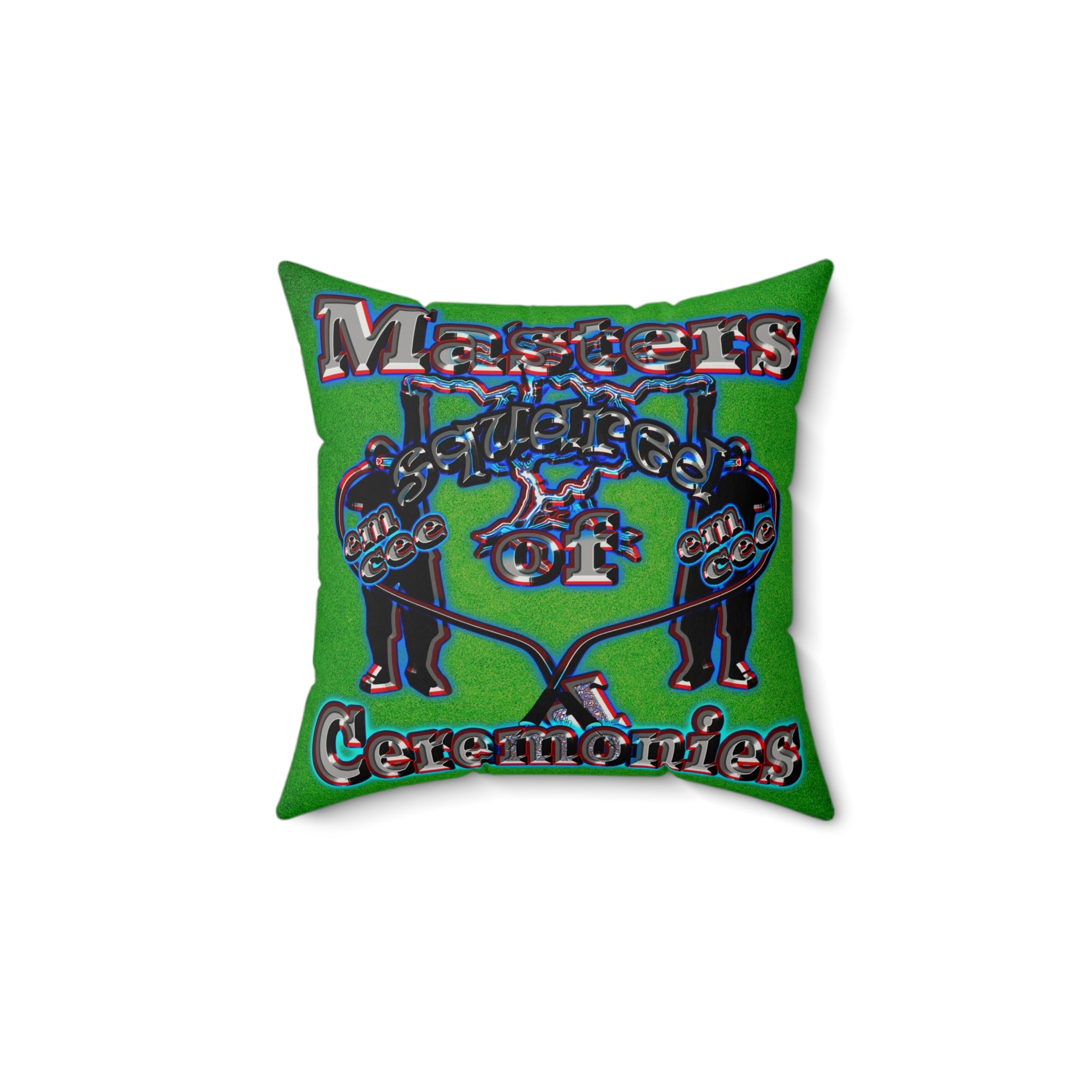em cee squared - Faux Suede Square Pillow - (green turf)