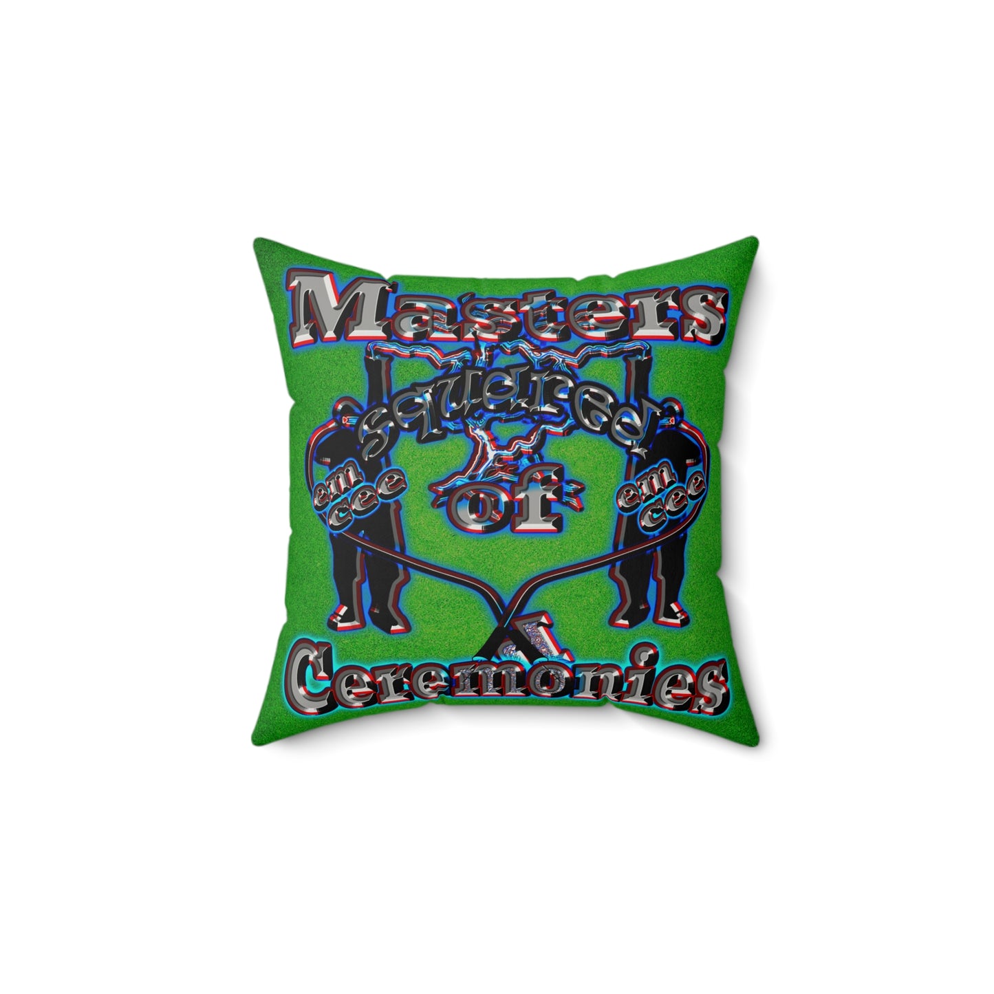 em cee squared - Faux Suede Square Pillow - (green turf)