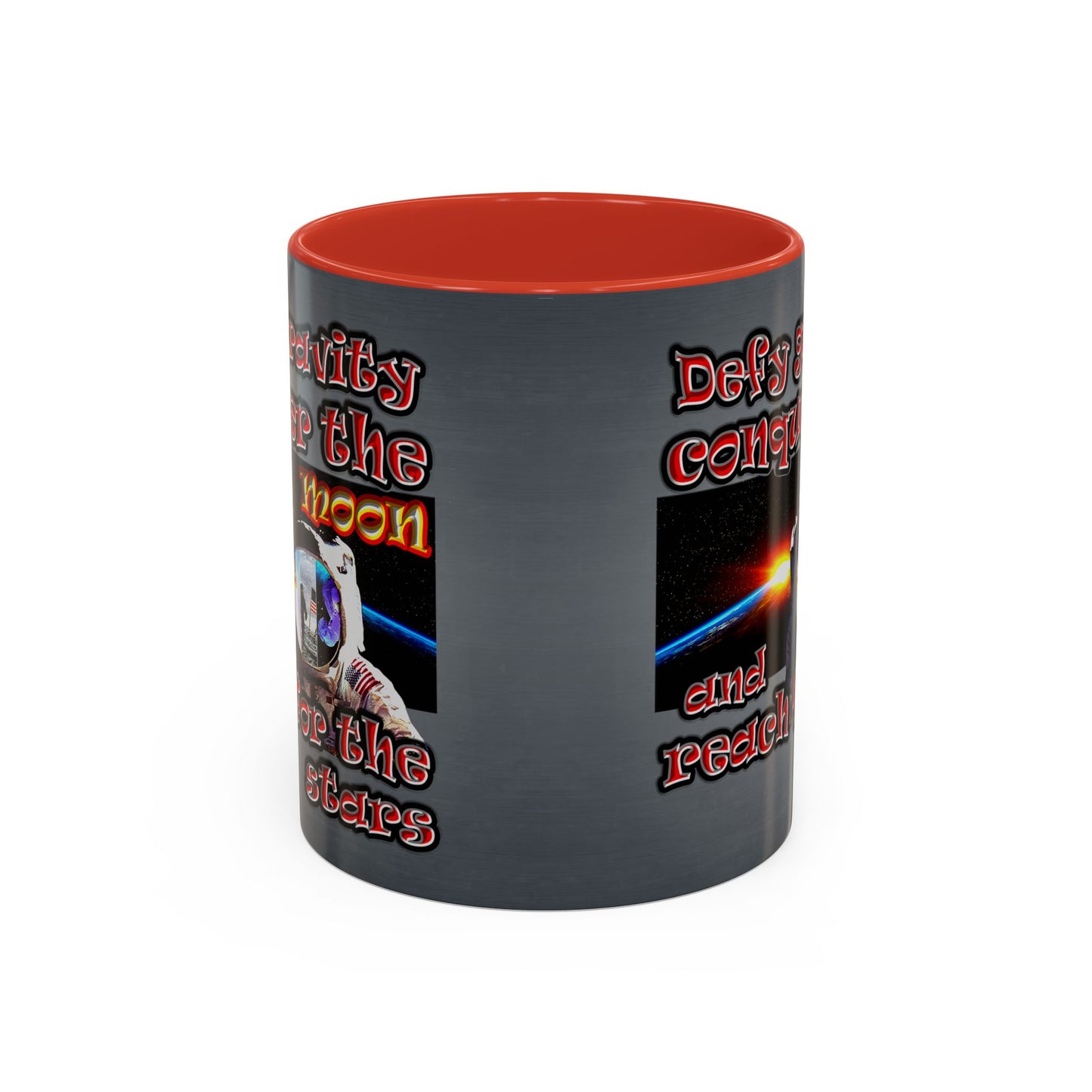 defy conquer reach - Accent Mug (grey-light grey)