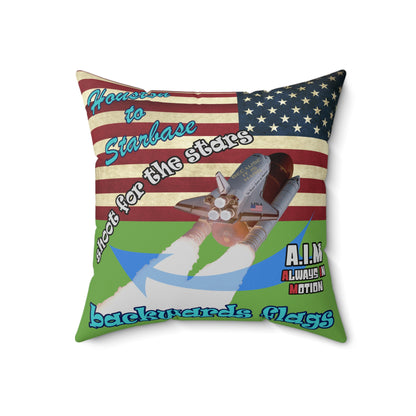 shoot for the stars - Spun Polyester Square Pillow - (green)