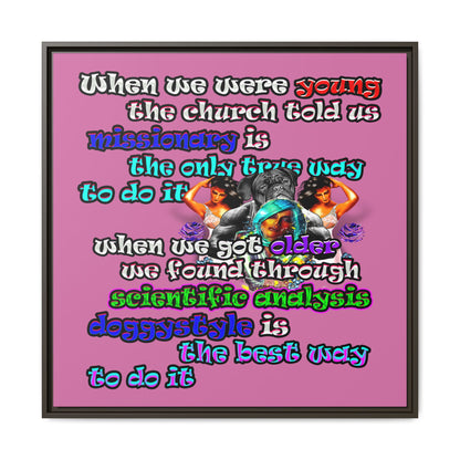 doggystyle - framed canvas art (light pink)