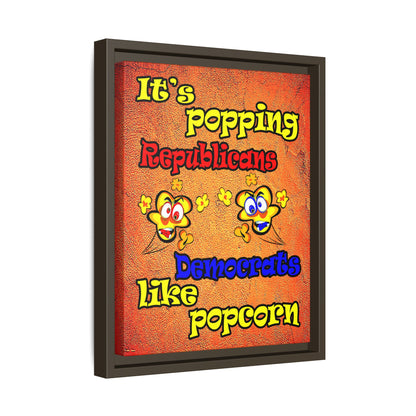 popping like popcorn - framed canvas art (burnt orange)