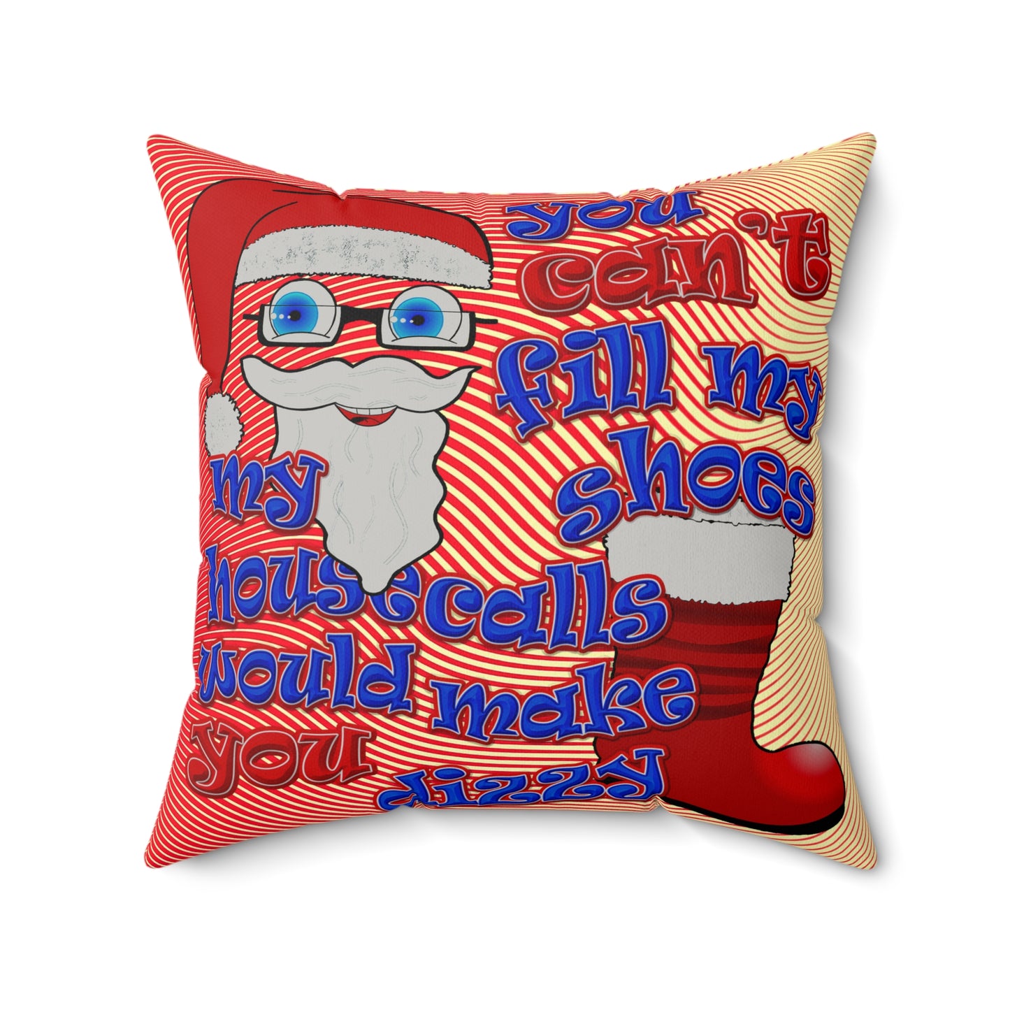 santa's shoes - Faux Suede Square Pillow - (yellow-orange wave)