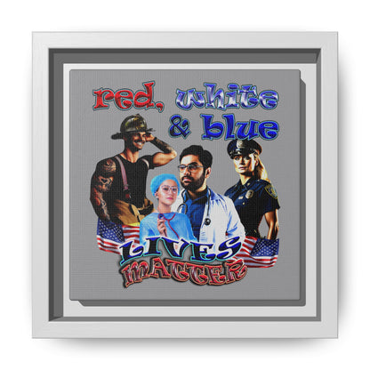 rw&b lives matter - framed canvas art (grey)