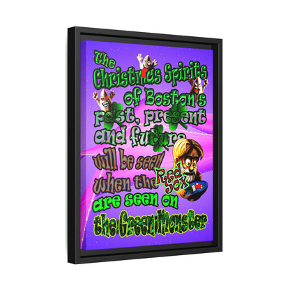 christmas spirits of boston - framed canvas art (purple-pink wave)