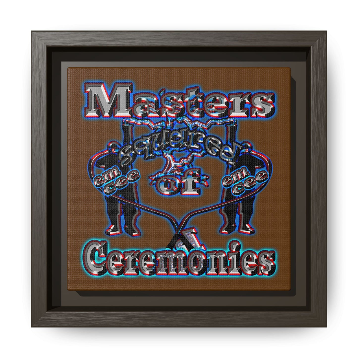 em cee squared - framed canvas art (brown)