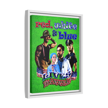 rw&b lives matter - framed canvas art (green turf)