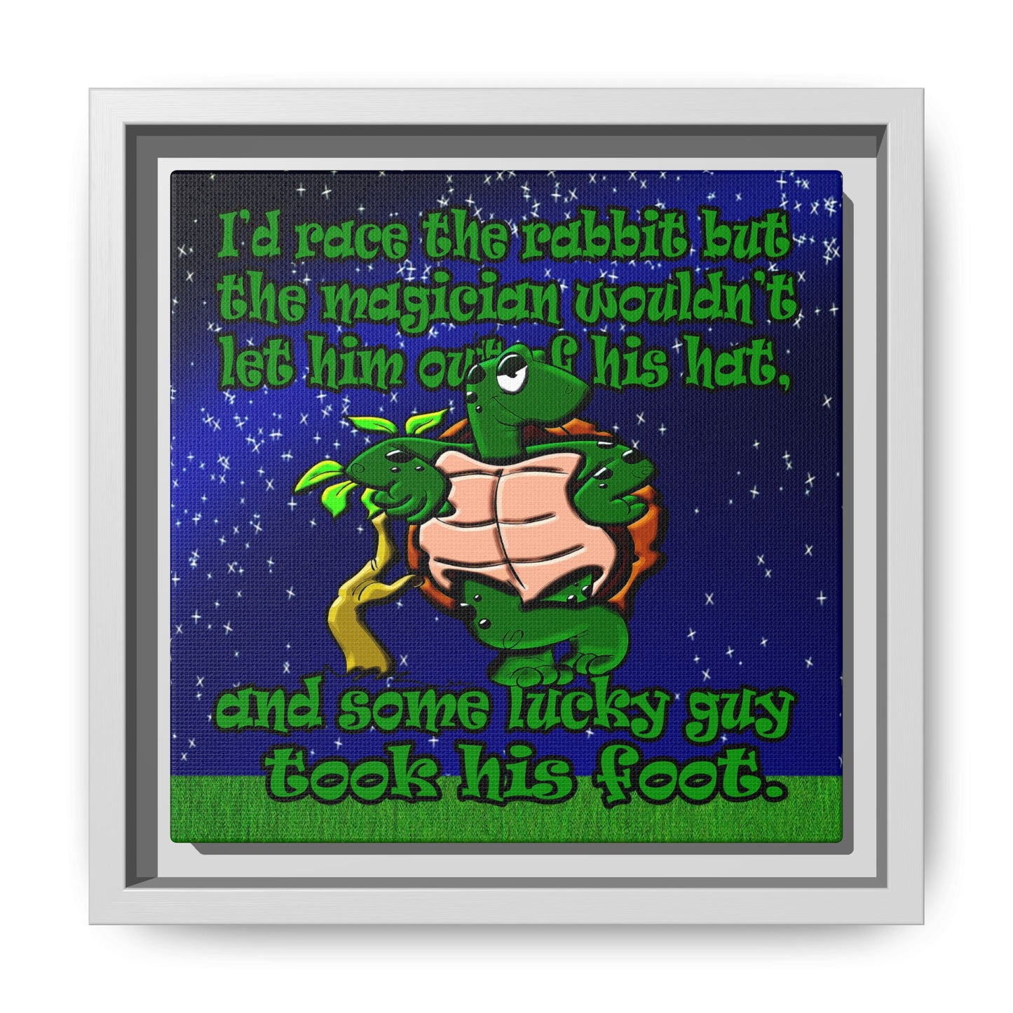 turtle race - framed canvas art ('snoops' background)