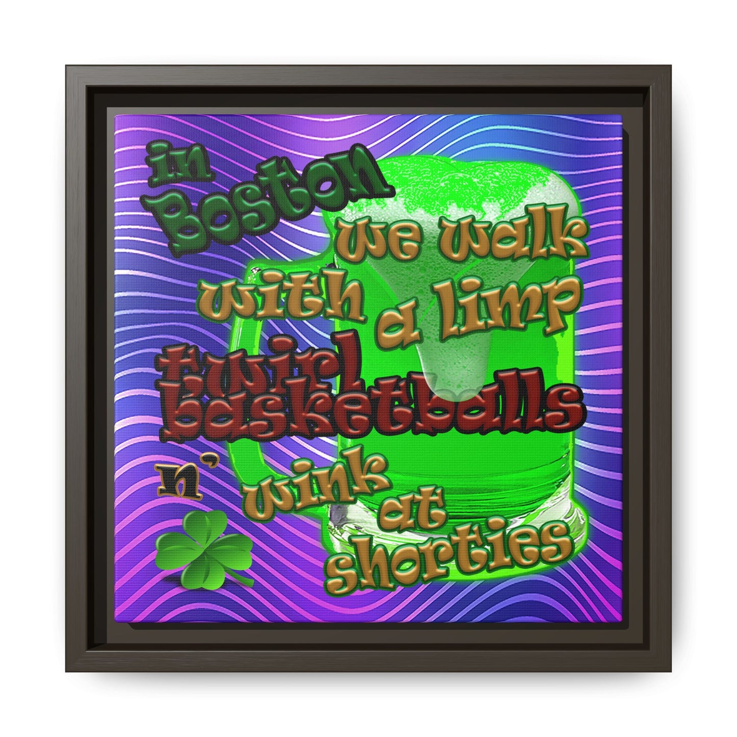 celtics logo - framed canvas art (purple wave)