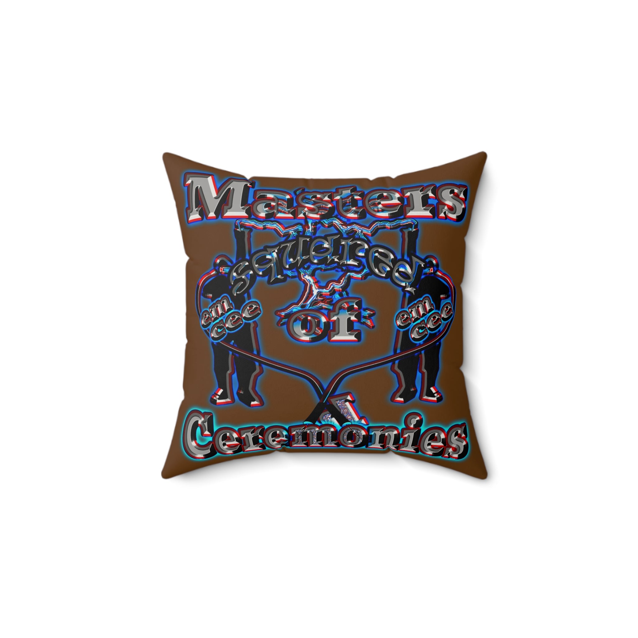 em cee squared - Faux Suede Square Pillow - (brown)