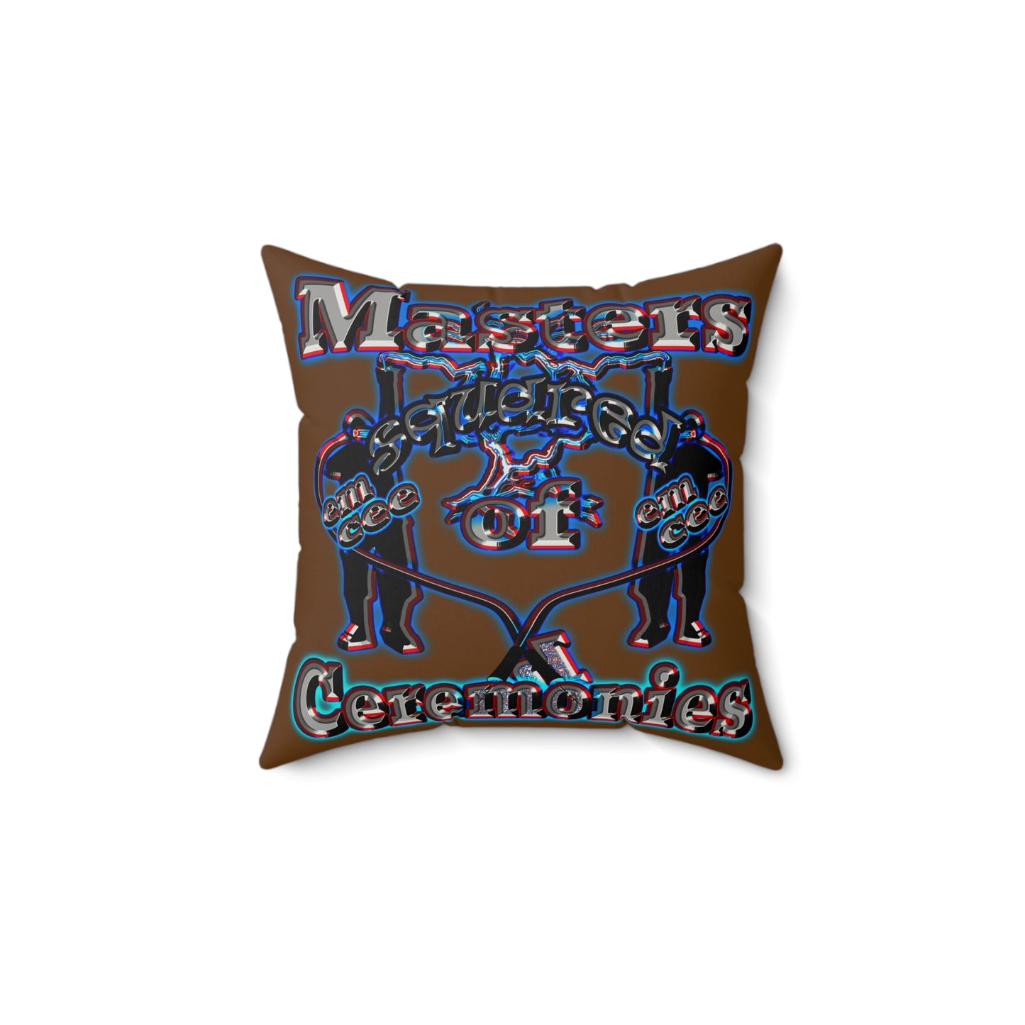 em cee squared - Faux Suede Square Pillow - (brown)