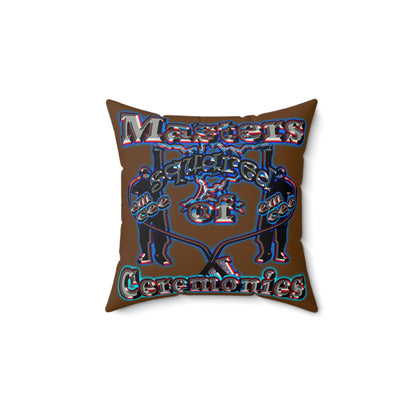 em cee squared - Faux Suede Square Pillow - (brown)