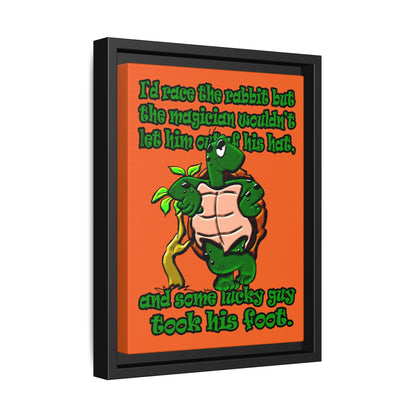 turtle race - framed canvas art (orange)