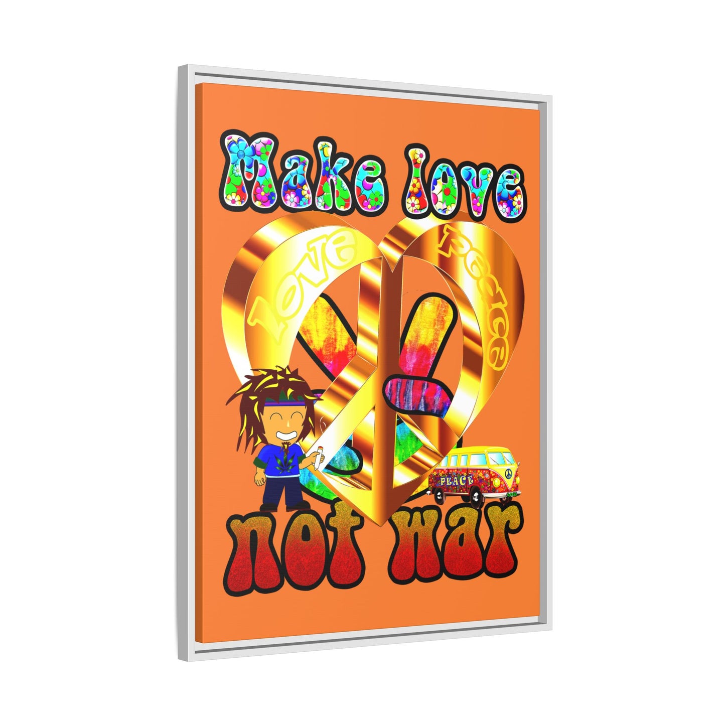 love peace - framed canvas art (crusta)