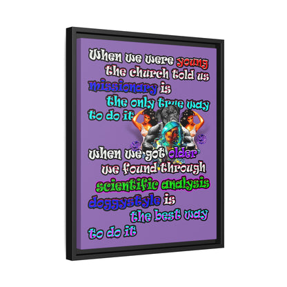 doggystyle - framed canvas art (light purple)