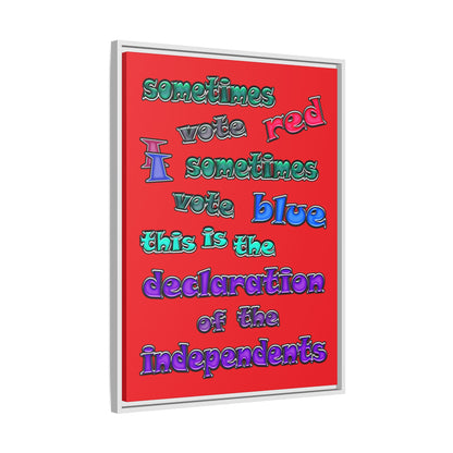 declaration of the independents - framed canvas art (red)
