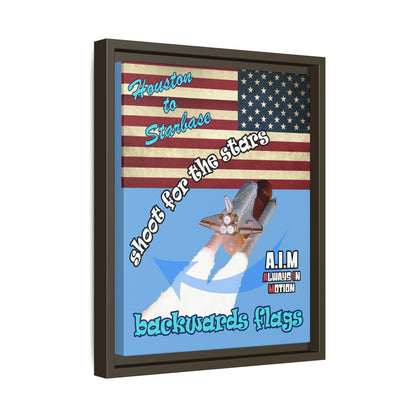 shoot for the stars - framed canvas art (light blue)