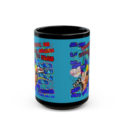 drop the beat - Black Mug (turquoise)