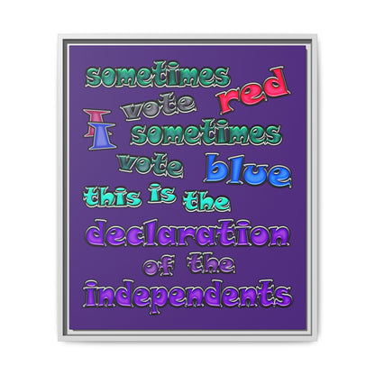 declaration of the independents - framed canvas art (purple)