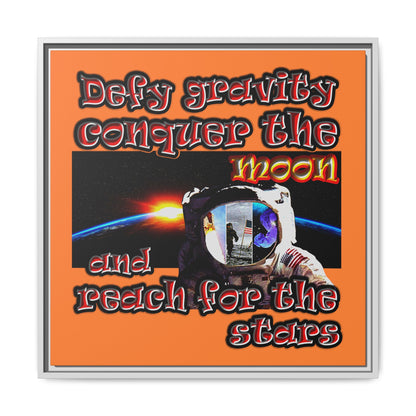 defy conquer reach - framed canvas art (crusta)