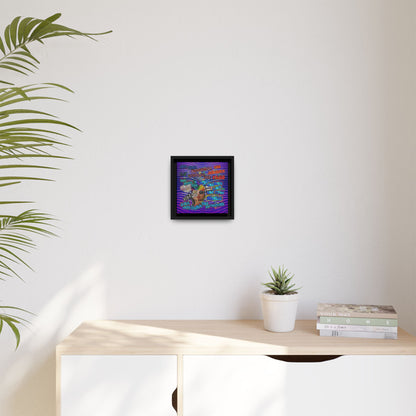 drop the beat - framed canvas art (purple wave)