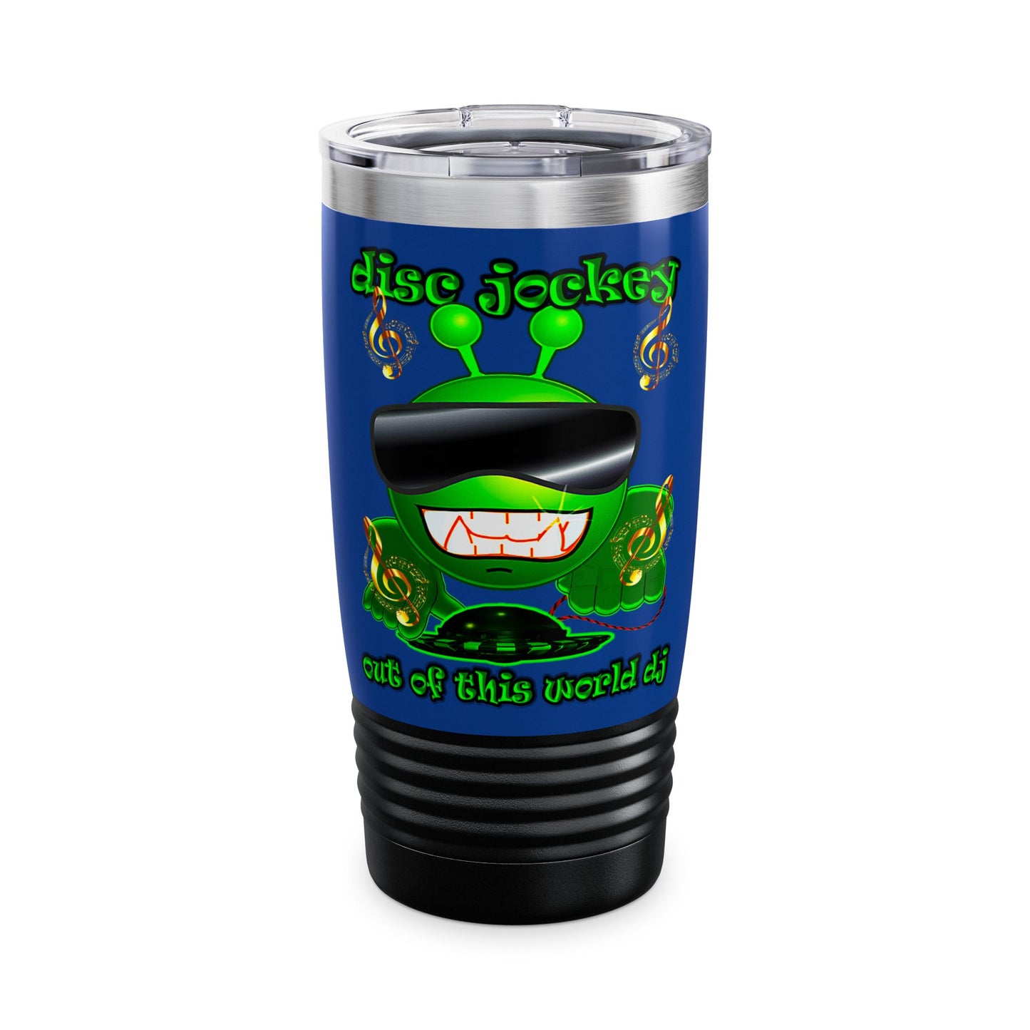 disc jockey - Ringneck Tumbler, 20oz (dark blue)