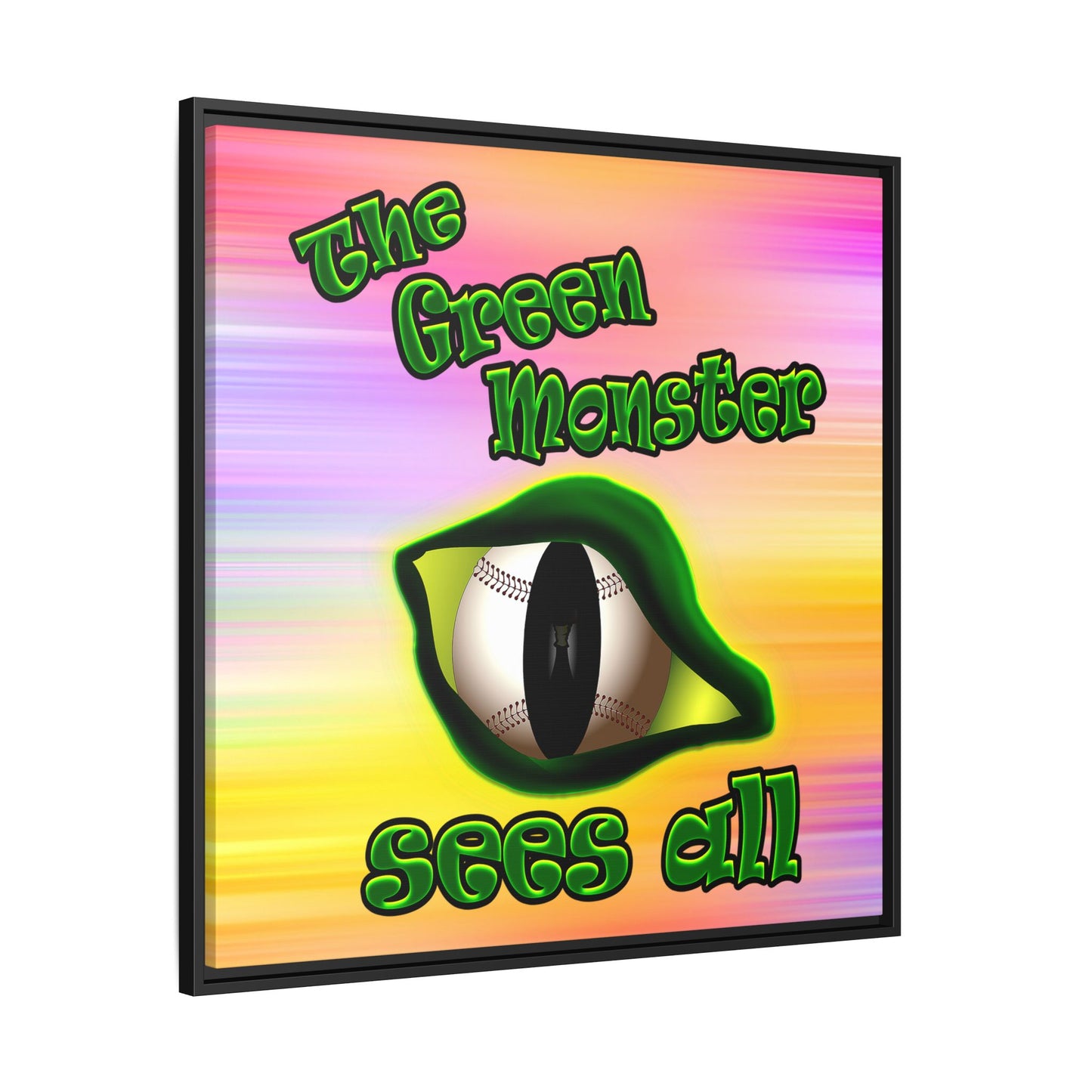 green monster - framed canvas art (color blur)