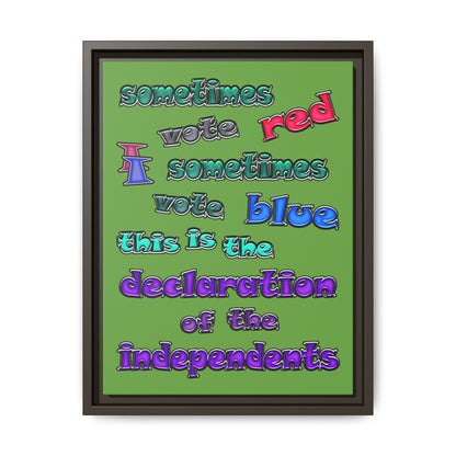 declaration of the independents - framed canvas art (green)