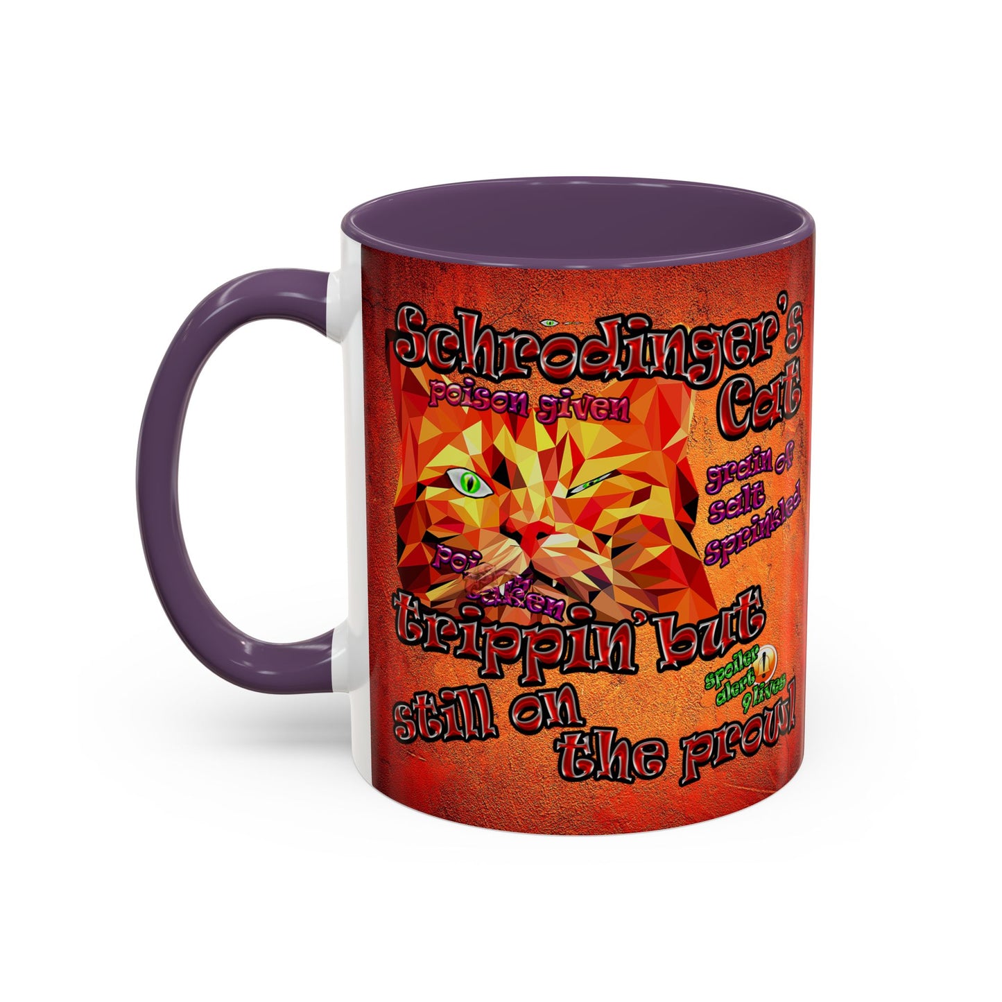 schrodinger's cat - Accent Mug (burnt orange)