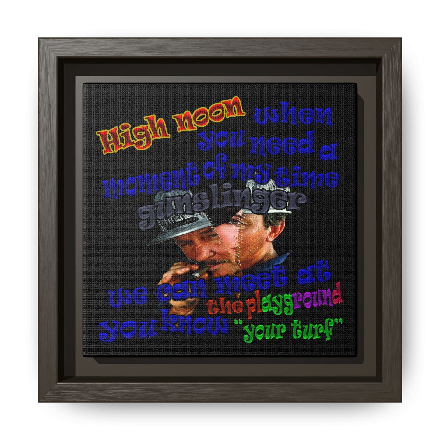 high noon - framed canvas art (black)
