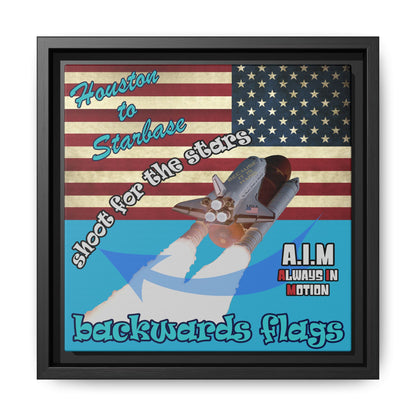 shoot for the stars - framed canvas art (turquoise)