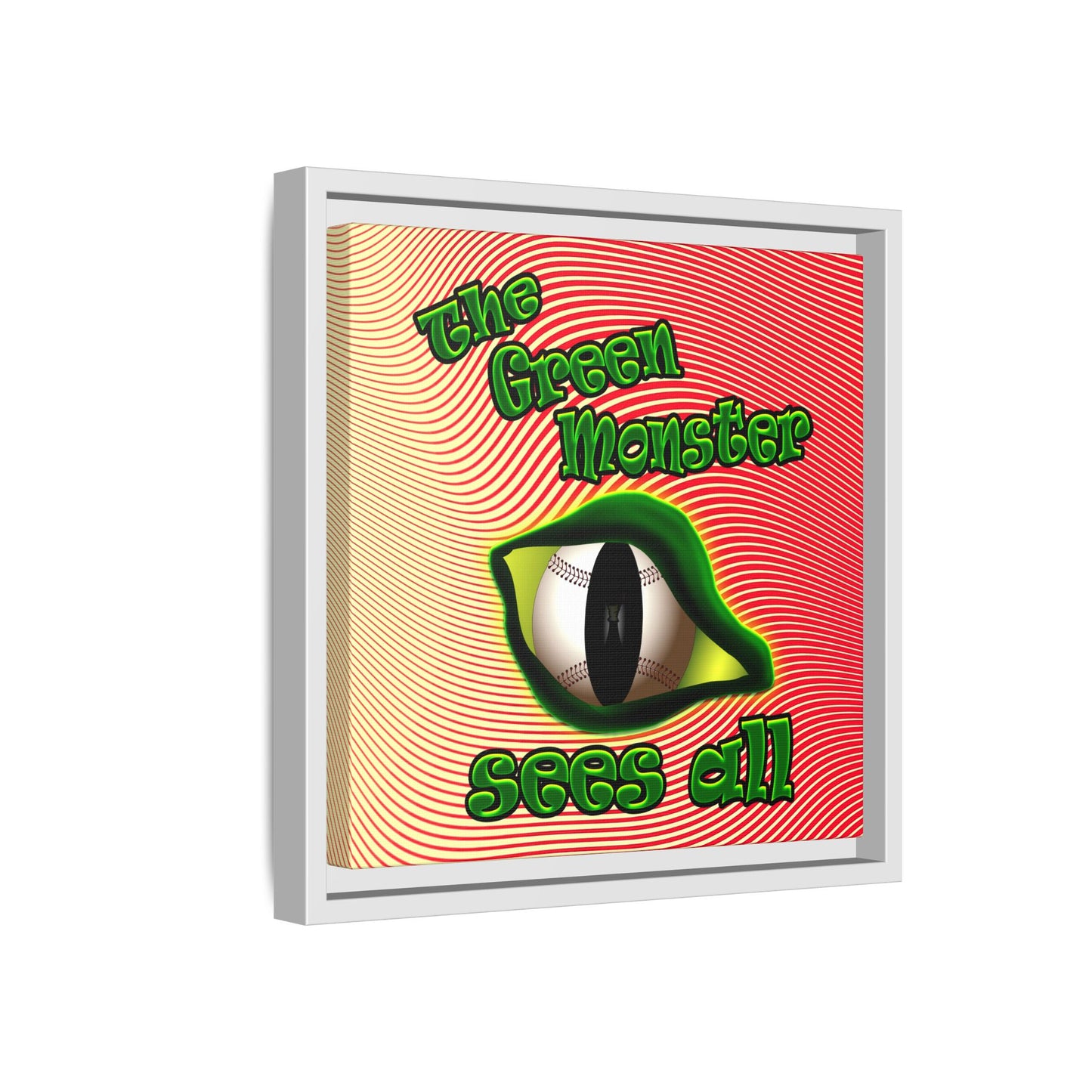 green monster - framed canvas art (yellow-orange wave)