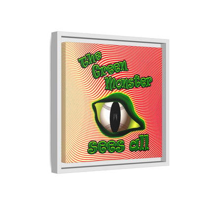 green monster - framed canvas art (yellow-orange wave)