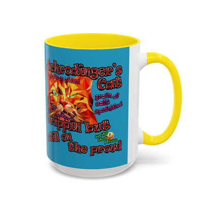schrodinger's cat - Accent Mug (turquoise)