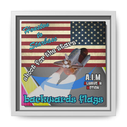 shoot for the stars - framed canvas art (rainbow split)