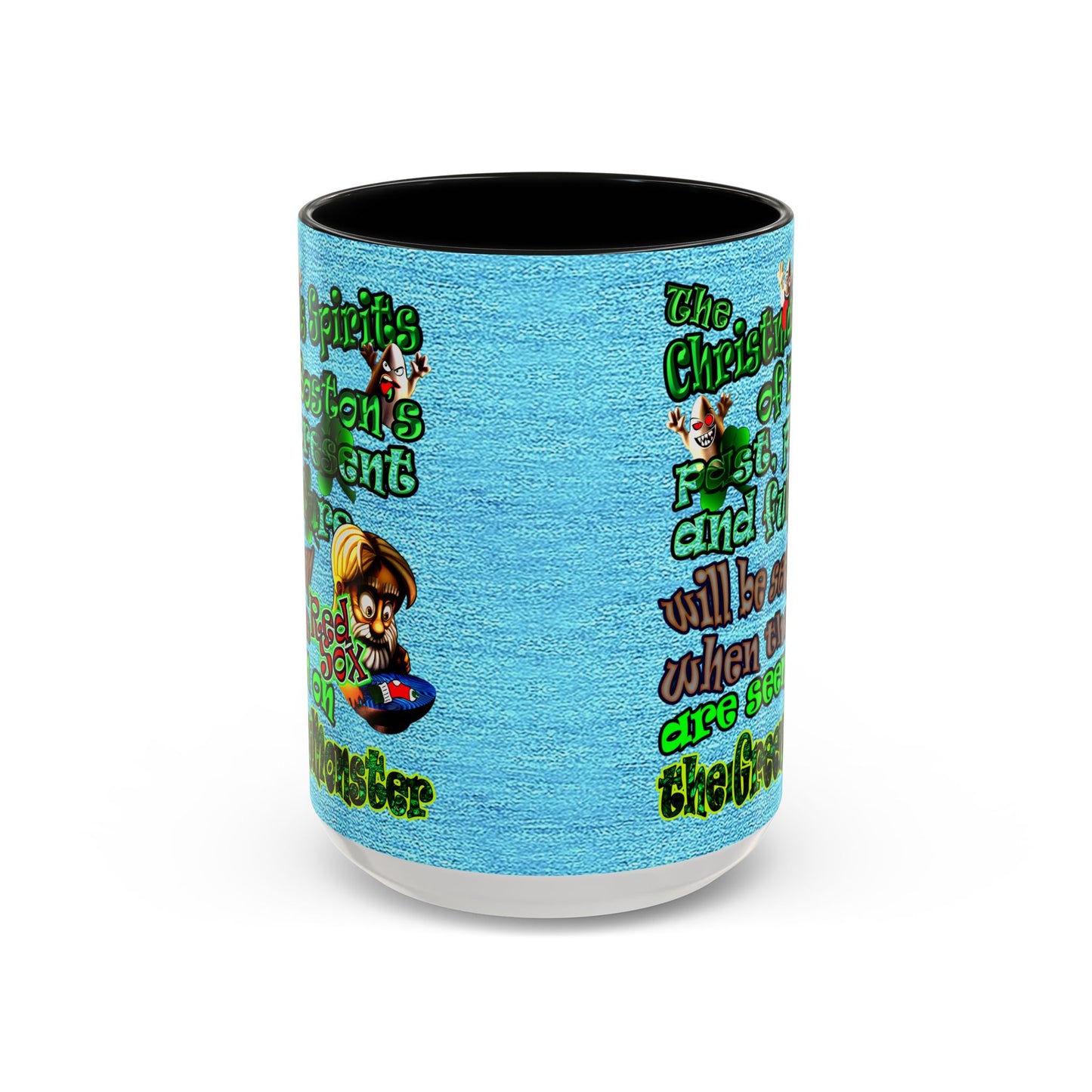 christmas spirits of boston - Accent Mug (faded blue)