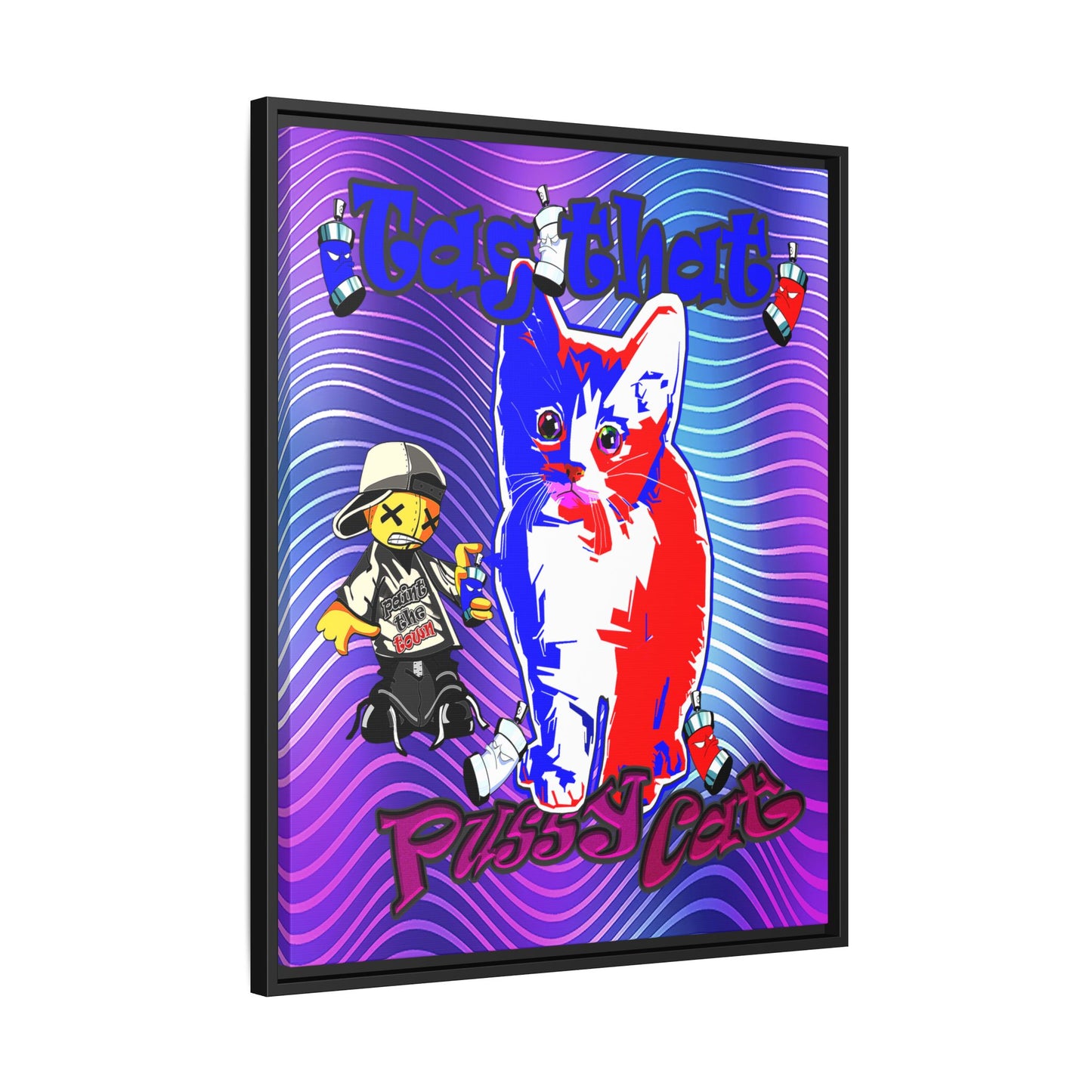 tag that - framed canvas art (purple wave)