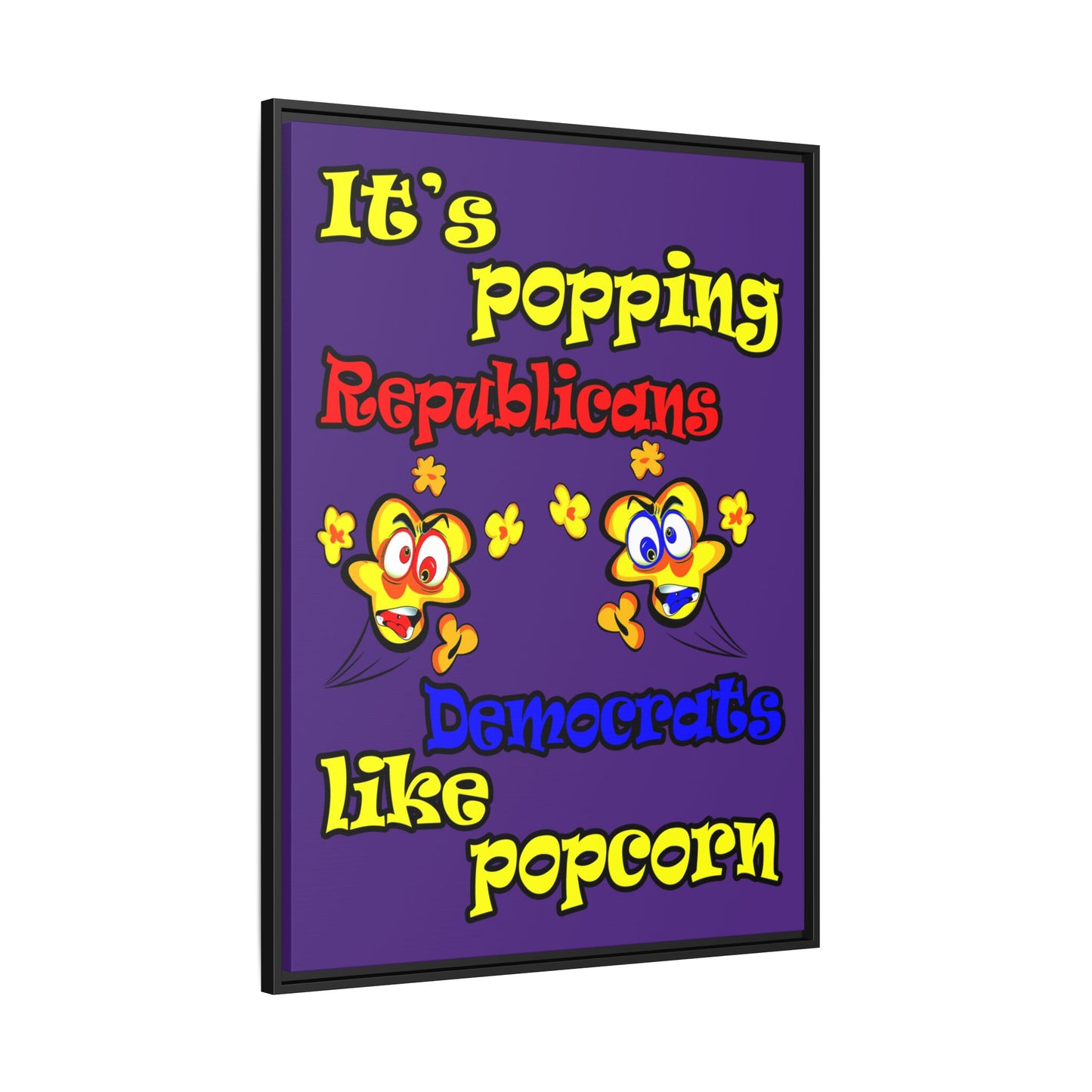 popping like popcorn - framed canvas art (purple)